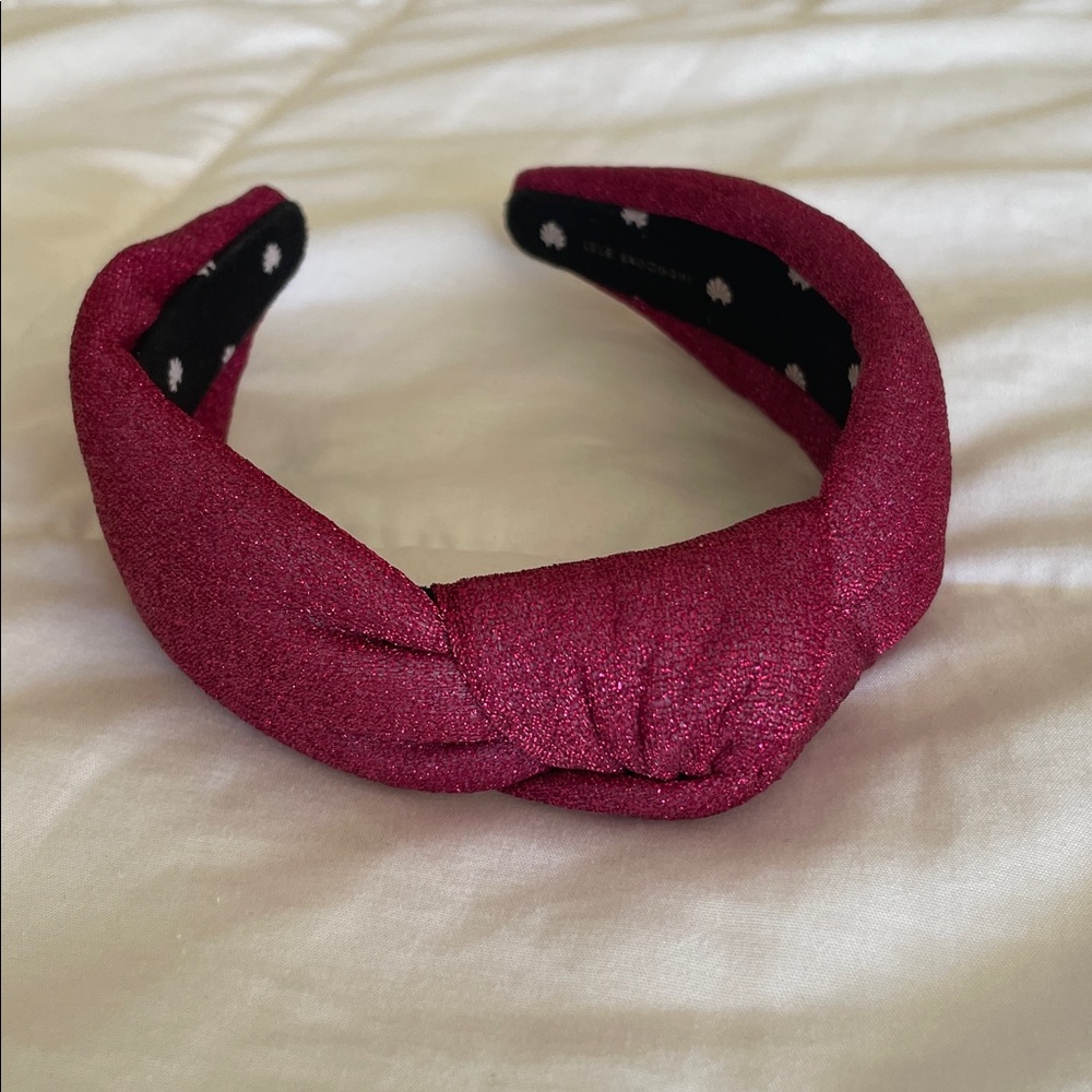 Lele Sadoughi Raspberry Lurex Headband OOAK